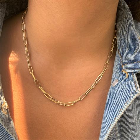 Thin Gold Paperclip Necklace